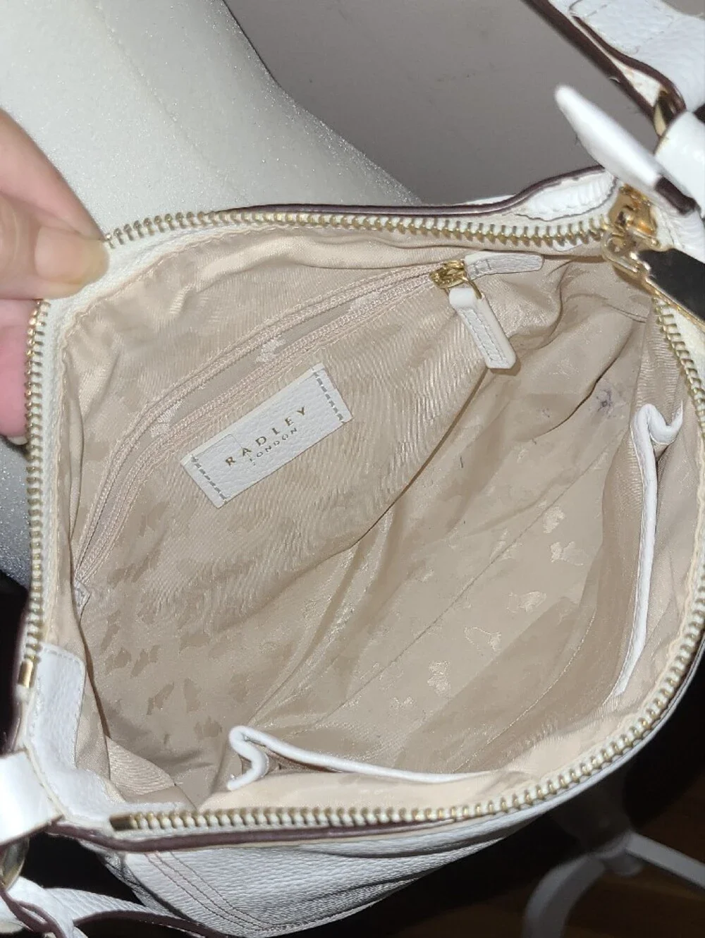 Radley London White Soft Grain Leather Crossbody Bag
